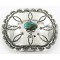 Flower Navajo Nickel Natural Turquoise Native American Buckle 1204 Flower Navajo Nickel Natural Turquoise Native American Buckle 1204