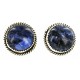 Certified Authentic Handmade Navajo .925 Sterling Silver Natural Lapis Stud Native American Earrings 24391-9