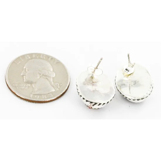 Handmade Navajo .925 Sterling Silver Natural Tigers Eye Stud Native American Earrings 24391-3 Handmade Navajo .925 Sterling Silver Natural Tigers Eye Stud Native American Earrings 24391-3