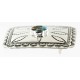 Certified Authentic Handmade Navajo Nickel Natural Turquoise Native American Buckle 1204-5
