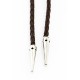 Handmade Certified Authentic Navajo Nickel Natural Jasper Native American Bolo Tie  24393-1
