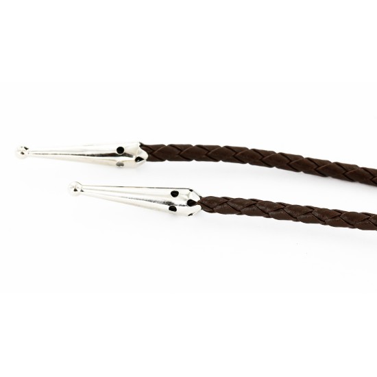 Handmade Certified Authentic Navajo Nickel Natural Turquoise Black Onyx Abalone Jasper Inlaid Native American Bolo Tie  24393-2
