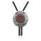 Handmade Certified Authentic Navajo .925 Sterling Silver Native American Coral Bolo Tie 34186