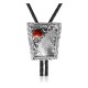 Feather .925 Sterling Silver Certified Authentic Handmade Navajo Native American Coral Bolo Tie 34172