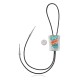 Handmade Certified Authentic Navajo .925 Sterling Silver Native American Natural Turquoise Coral Bolo Tie 34180 Handmade Certified Authentic Navajo .925 Sterling Silver Native American Natural Turquoise Coral Bolo Tie 34180