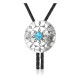 Handmade Certified Authentic Navajo .925 Sterling Silver Native American Natural Turquoise Bolo Tie 34187