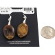 .925 Sterling Silver Hooks Certified Authentic Navajo Natural Tigers Eye Native American Dangle Earrings 18290-9