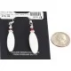 .925 Sterling Silver Hooks Navajo Natural Mother of Pearl Coral Native American Dangle Earrings 18290-13 .925 Sterling Silver Hooks Navajo Natural Mother of Pearl Coral Native American Dangle Earrings 18290-13