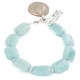 Navajo Nickel Certified Authentic Natural Blue Quartz Native American Bracelet 13175