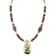 Bird Certified Authentic Navajo .925 Sterling Silver Inlay Natural Spiderweb Turquoise Mother of Pearl Hematite Tigers Eye Native American Necklace 750224-2