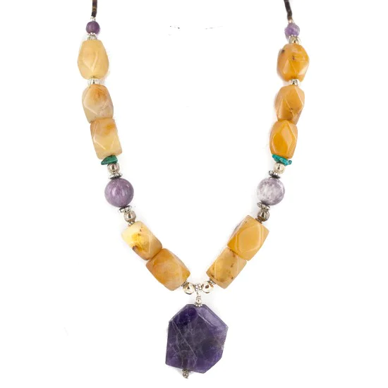 .925 Sterling Silver Navajo Natural Turquoise Agate Charoite Amethyst Native American Necklace 25342-2 .925 Sterling Silver Navajo Natural Turquoise Agate Charoite Amethyst Native American Necklace 25342-2