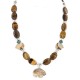 .925 Sterling Silver Certified Authentic Navajo Natural Turquoise Jasper Tigers Eye Heishi Native American Necklace 25342-1