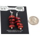 .925 Sterling Silver Hooks Certified Authentic Navajo Natural Hematite Coral Native American Dangle Earrings 18289-2