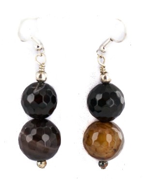 Certified Authentic.925 Sterling Silver Hooks Navajo Natural Agate Native American Dangle Earrings 18290-16