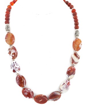 Nickel Certified Authentic Navajo Natural Carnelian Native American Necklace 750224-5