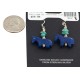 Carved Fetish Horse .925 Sterling Silver Hooks Certified Authentic Navajo Natural Turquoise Native American Dangle Earrings 18291-3