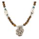 .925 Sterling Silver Certified Authentic Navajo White Howlite Tigers Eye Native American Necklace 750224-3