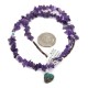 .925 Sterling Silver Certified Authentic Navajo Natural Turquoise Amethyst Native American Necklace 750225-1