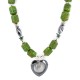 Heart .925 Sterling Silver Certified Authentic Navajo Natural Turquoise Hematite Gaspeite Native American Necklace 750226-4