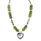 Heart .925 Sterling Silver Certified Authentic Navajo Natural Turquoise Hematite Gaspeite Native American Necklace 750226-4