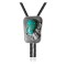 Feather .925 Sterling Silver Certified Authentic Handmade Navajo Native American Natural Turquoise Bolo Tie 34195