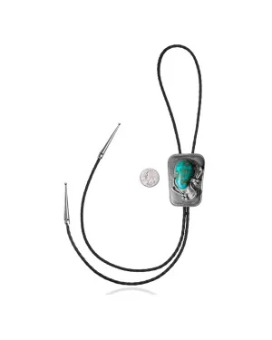 Feather .925 Sterling Silver Handmade Navajo Native American Natural Turquoise Bolo Tie 34195 Feather .925 Sterling Silver Handmade Navajo Native American Natural Turquoise Bolo Tie 34195