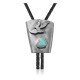Eagle .925 Sterling Silver Certified Authentic Handmade Navajo Native American Natural Turquoise Bolo Tie 34197 Eagle .925 Sterling Silver Certified Authentic Handmade Navajo Native American Natural Turquoise Bolo Tie 34197