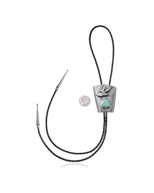 Eagle .925 Sterling Silver Certified Authentic Handmade Navajo Native American Natural Turquoise Bolo Tie 34197 Eagle .925 Sterling Silver Certified Authentic Handmade Navajo Native American Natural Turquoise Bolo Tie 34197