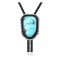 Handmade Certified Authentic Navajo .925 Sterling Silver Native American Natural Turquoise Bolo Tie 34199