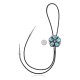 Handmade Certified Authentic Navajo .925 Sterling Silver Native American Natural Turquoise Bolo Tie 34200