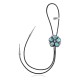 Handmade Certified Authentic Navajo .925 Sterling Silver Native American Natural Turquoise Bolo Tie 34200