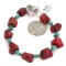 Navajo Nickel Natural Turquoise Coral Hematite Native American Bracelet 13176-3 Navajo Nickel Natural Turquoise Coral Hematite Native American Bracelet 13176-3