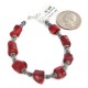 Navajo .925 Sterling Silver Certified Authentic Natural Hematite Coral Native American Bracelet 13176-1