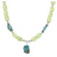 .925 Sterling Silver Certified Authentic Navajo Natural Turquoise Gaspeite Native American Necklace 750231-3
