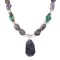 .925 Sterling Silver Navajo Natural Turquoise Amethyst Native American Necklace 750230-2