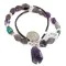 .925 Sterling Silver Navajo Natural Turquoise Amethyst Native American Necklace 750230-2