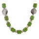 .925 Sterling Silver Certified Authentic Navajo Gaspeite Native American Necklace 750230-4