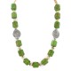 .925 Sterling Silver Certified Authentic Navajo Gaspeite Native American Necklace 750230-4
