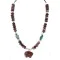 .925 Sterling Silver Navajo Natural Turquoise Red Jasper Heishi Native American Necklace 750230-3
