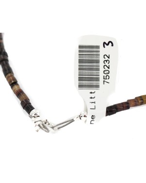.925 Sterling Silver Certified Authentic Navajo White Howlite Amethyst Hematite Native American Necklace 750232-3