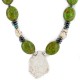 .925 Sterling Silver Certified Authentic Navajo White Howlite Gaspeite Hematite Native American Necklace 750230-7
