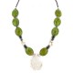 .925 Sterling Silver Certified Authentic Navajo White Howlite Gaspeite Hematite Native American Necklace 750230-7