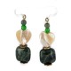 .925 Sterling Silver Hooks Certified Authentic Navajo Natural Green Jasper Mother of Pearl Native American Dangle Earrings 17876-2 .925 Sterling Silver Hooks Certified Authentic Navajo Natural Green Jasper Mother of Pearl Native American Dangle Earrings 17876-2