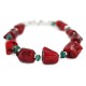 Navajo .925 Sterling Silver Certified Authentic Natural Turquoise Coral Native American Bracelet 13176-2