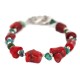 Navajo Nickel Certified Authentic Natural Turquoise Coral Native American Bracelet 13176