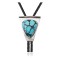 Handmade Navajo .925 Sterling Silver Native American Natural Turquoise Bolo Tie 34198