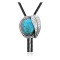 Feather .925 Sterling Silver Certified Authentic Handmade Navajo Native American Natural Turquoise Bolo Tie 34204
