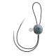 Maze .925 Sterling Silver Certified Authentic Handmade Navajo Native American Natural Turquoise Bolo Tie 34210