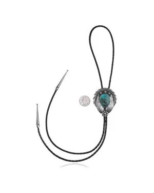 Feather .925 Sterling Silver Handmade Navajo Native American Natural Turquoise Bolo Tie 34211 Feather .925 Sterling Silver Handmade Navajo Native American Natural Turquoise Bolo Tie 34211