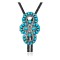 Handmade Certified Authentic Navajo .925 Sterling Silver Native American Natural Turquoise Bolo Tie 34213